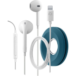 CELLULARLINE Auricolare Stereo BREEZE con Connettore Lightning MFI, Cuffiette a Capsula e Controllo Volume - Bianco